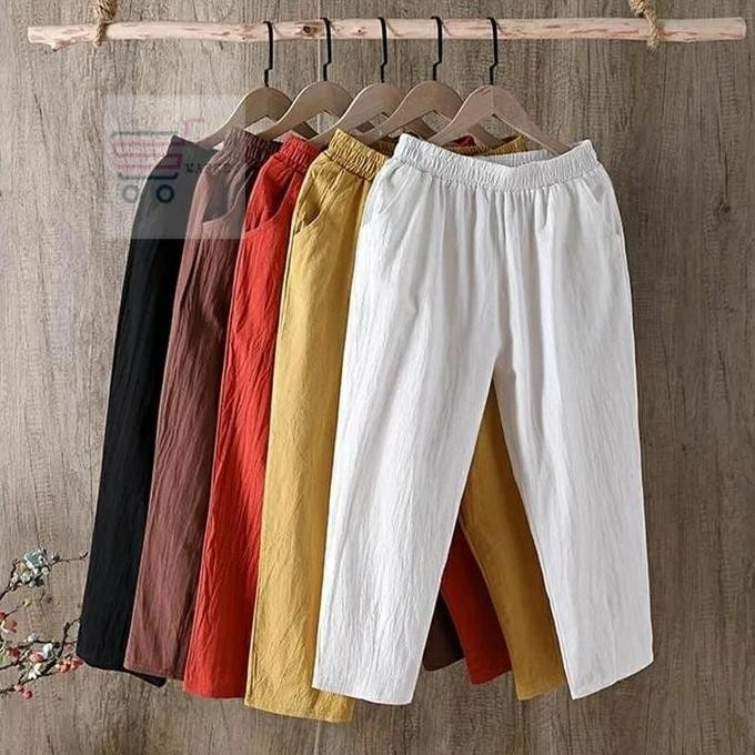 Celana Katun Linen 7/8 Korean Style Corapants PS