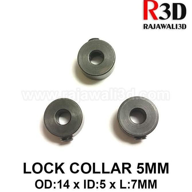 LockCollar Lock Collar 5mm Steel Black OD 14mm Length 7mm