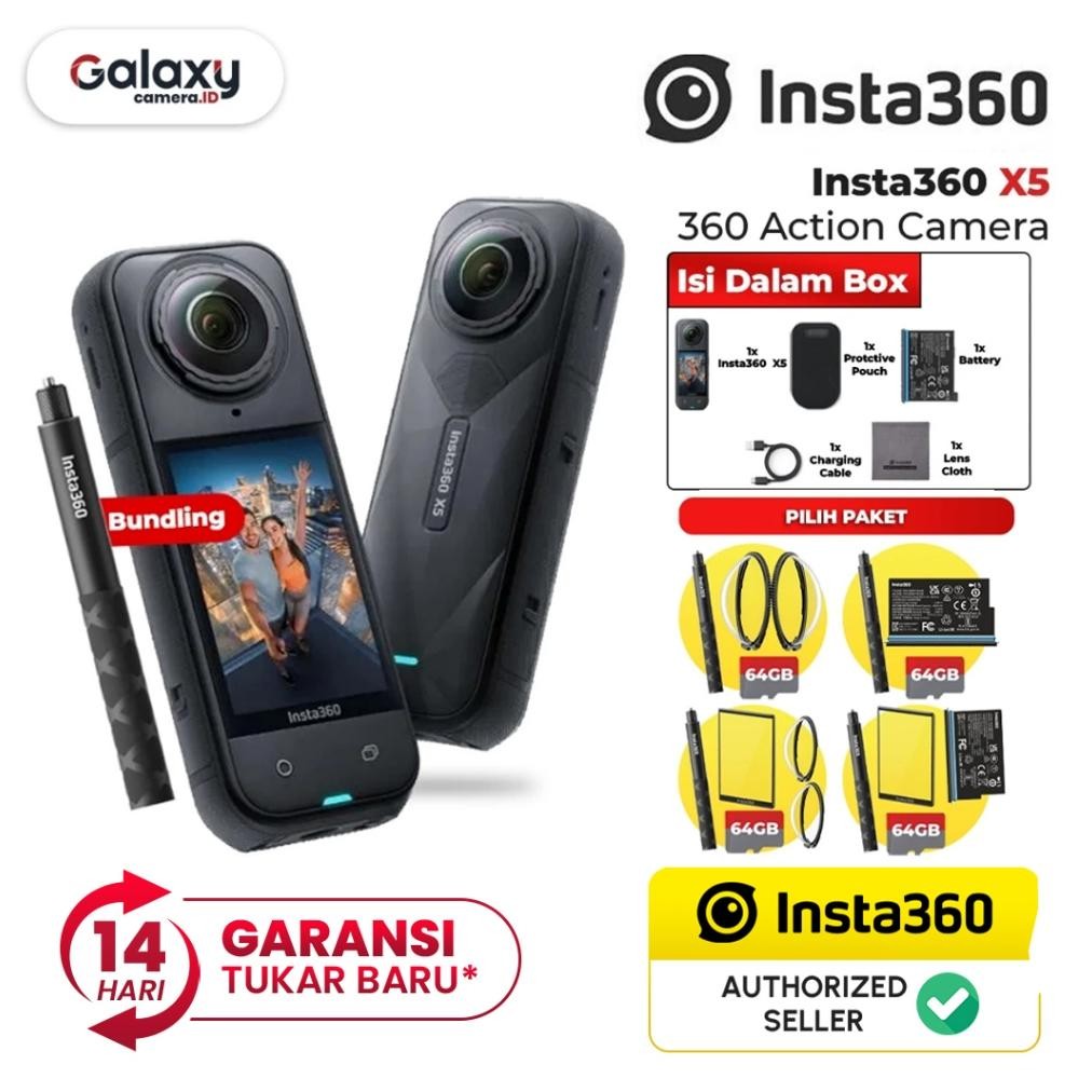 Insta360 X5 8K Action Camera 360 AI Insta 360 X 5 A.I Garansi Resmi