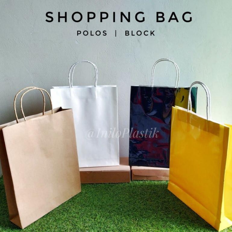 

Gc27 Gjk-25 Paper Bag Polos / Shopping Bag / Goodie Bag 26X33+7Cm @1Pack Sale