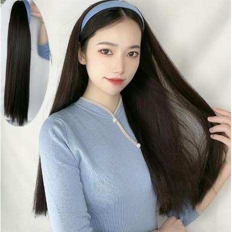Rambut Palsu - Wig Bando - Rambut Wig Bandana Wanita Black