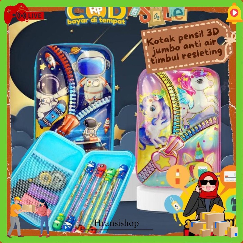 

Kotak Pensil 3D Jumbo Kotak Pen Besar Resleting Anti Air Timbul Astronot Dino Unicorn Plastik Eva Sekat Bulpoint Penghapus Pena Penggaris Wadah Alat Sekolah 3 Dimensi Boy Girl Termurah Banget