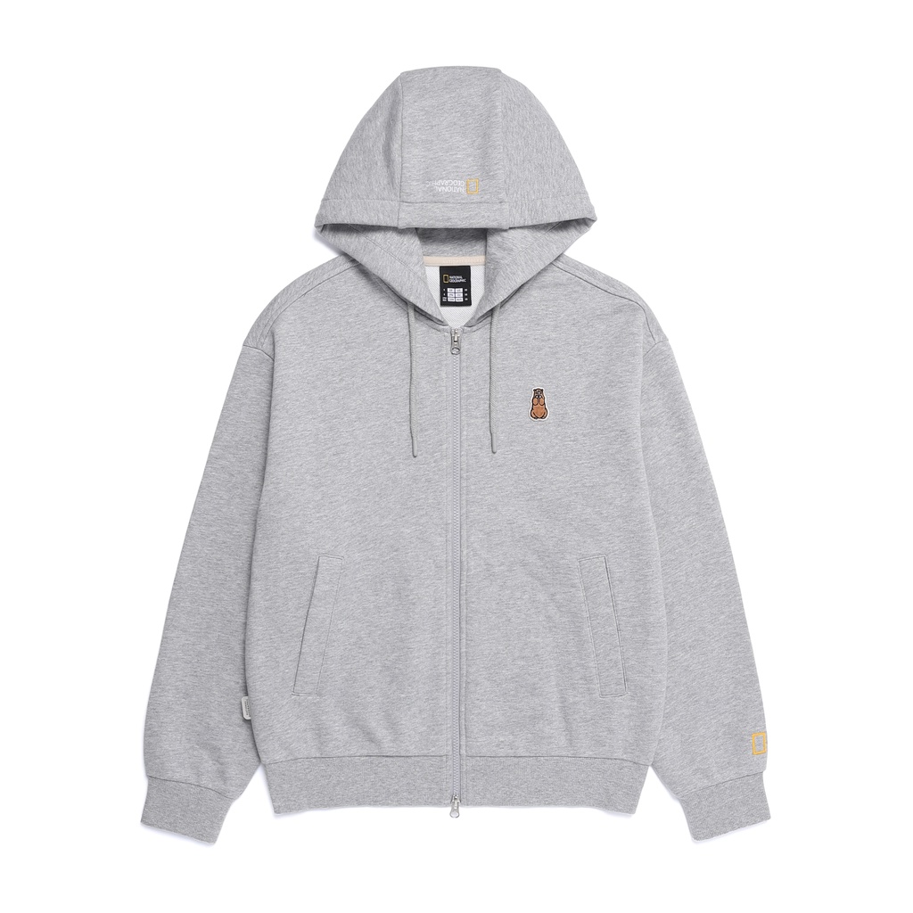 National Geographic Animal Patch Hoodie Zip-Up M/Grey - Hoodie M/Grey