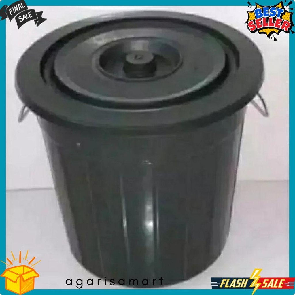 Diskon 50% Ember Plastik Warna Hitam 30 Liter Gagang Kuning Gratis Gayung