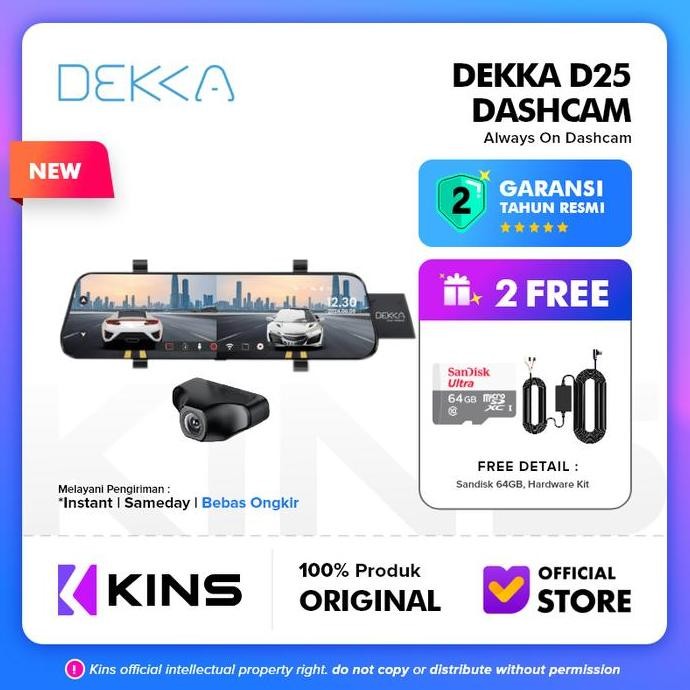 Sale Dashcam Dekka D25 2K Dual Camera Mirror Dashcam Memory Included