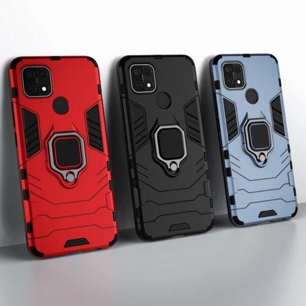 DE123 >> Oppo A15 A15S Hardcase Iron Armor iring Casing Shockproof Standing TPU