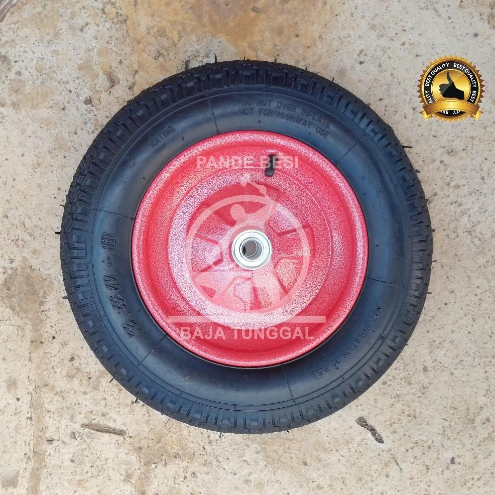Premium Ban Gerobak Isco Hidup Komplit Jumbo Original / 3.50-8 / Roda Gerobak Sorong Berkualitas Bis