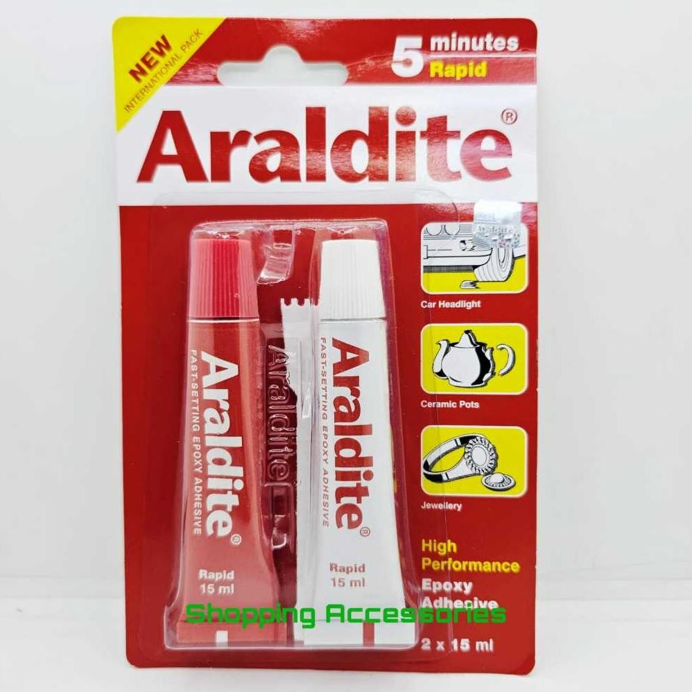 Lem Araldite Merah - Araldite 5 Minutes Rapid aSt