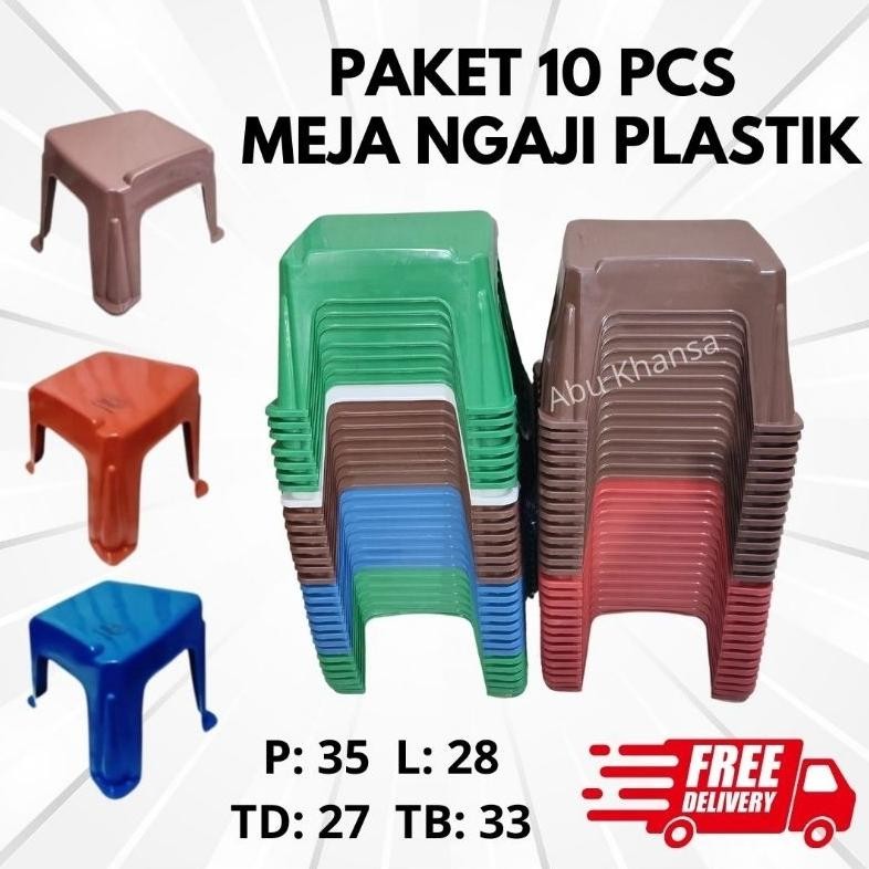 Pekat 10 PCS Meja Ngaji Plastik Lekar Rekal Al Quran Meja Belajar Plastik aSt