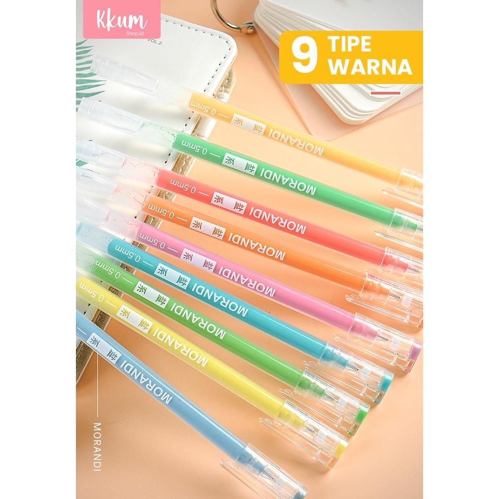 

Y-76 9 Pcs Gel Pen Set Colors/ Colorful Pulpen Warna Cute Morandi Y-76