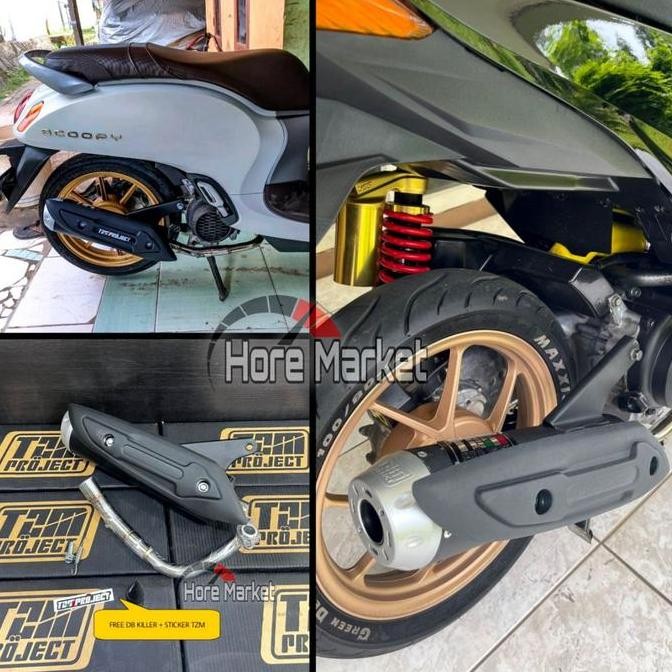 Ready Knalpot Tzm Project Beat New Deluxe Genio Scoopy 2021 2022 Prestige Ori Full System