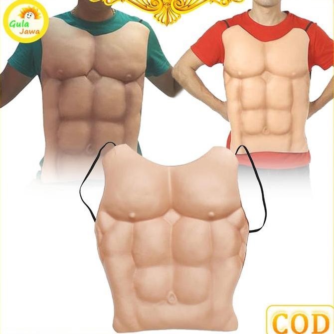 Setelan Otot Dada Palsu Pria Cosplay Otot Simulasi Buatan