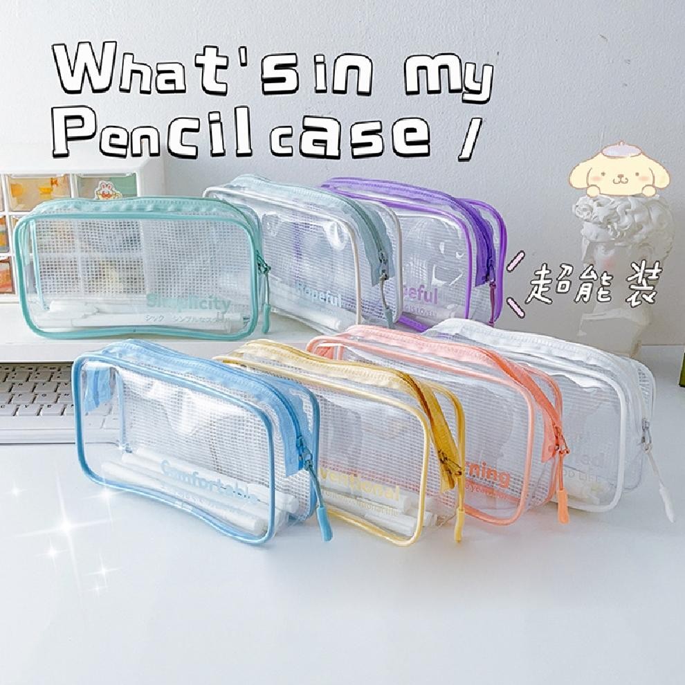 

Special Sale Winzige Cute Pencil Case Kotak Pensil Transparan Aesthetic Large Tempat Pensil Kawaii Pen Pouch Lucu Stationery Organizer