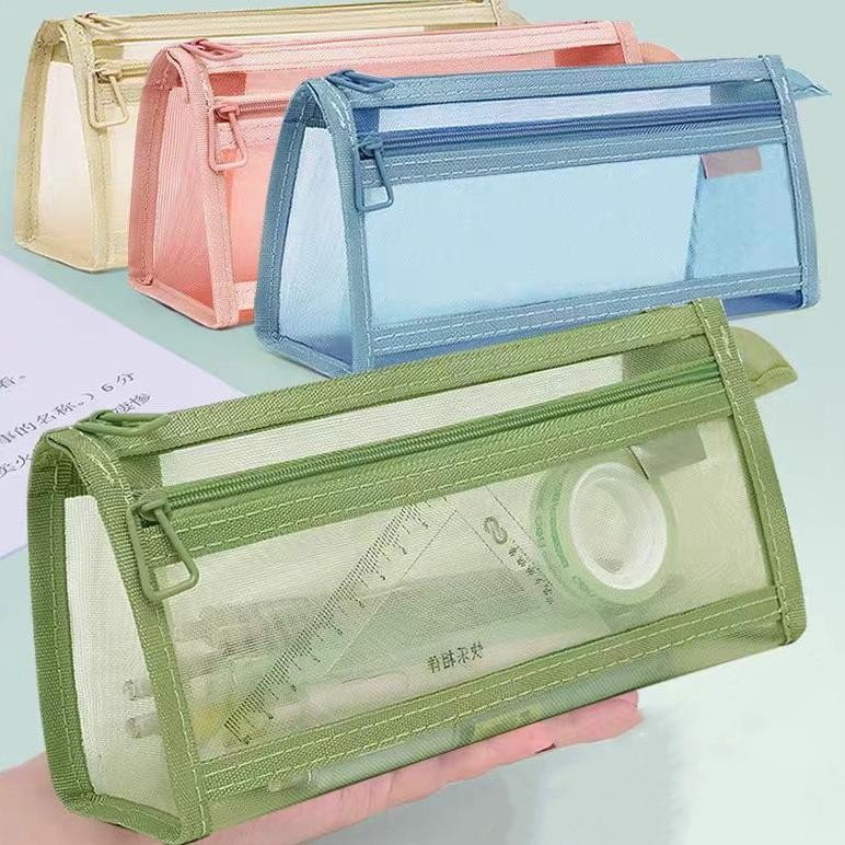 

Re-65 Tas Pensil Jala Dua Lapis Tas Pensil Transparan Tas Alat Tulis Berkapasitas Besar