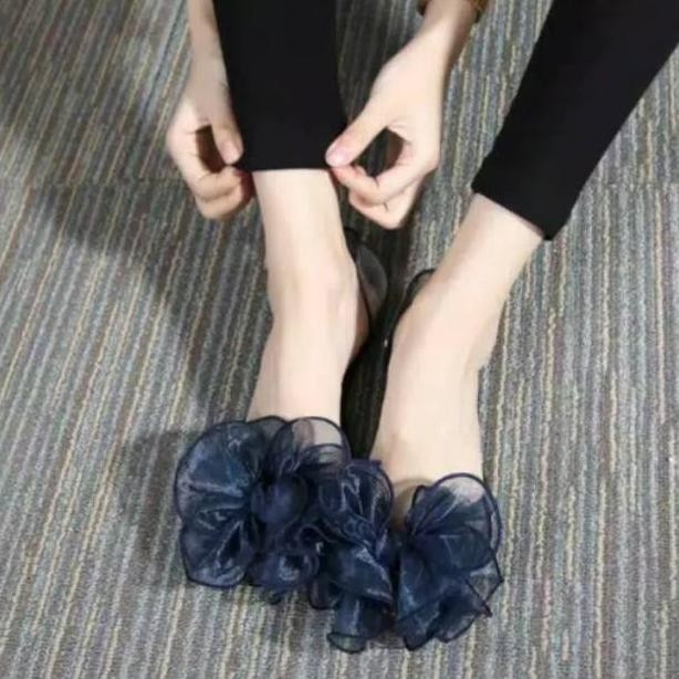 Jy-6 Sepatu Kaca 035 Flatshoe Jelly Import Bunga Jy-6