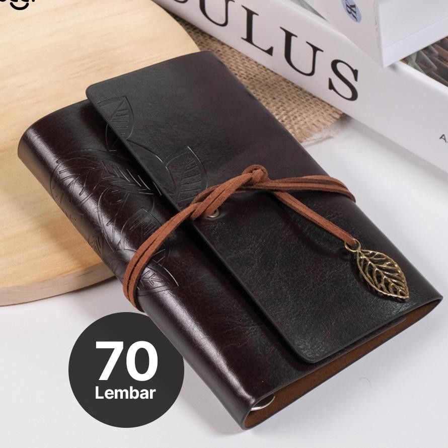 

Buku Catatan Binder Kulit Retro Leaf Kertas B7 Bsd666