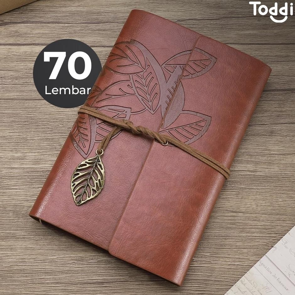 

Buku Catatan Binder Kulit Notebook Retro Leaf Cover B606