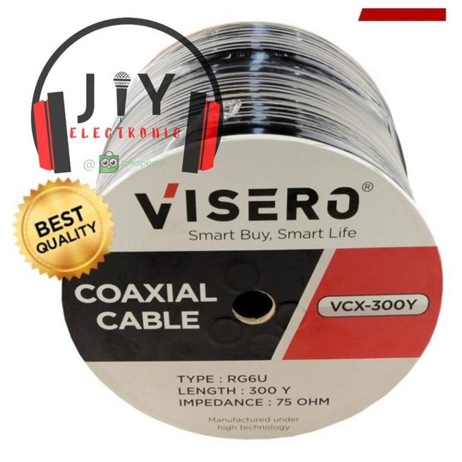 Kabel Parabola Kabel Coaxial RG6 RG6U RG 6U 750 ohm 300 Yard Visero