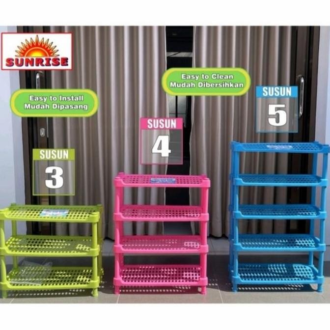 Rak Sepatu Plastik Sunrise 5 Susun Bahan Tebal