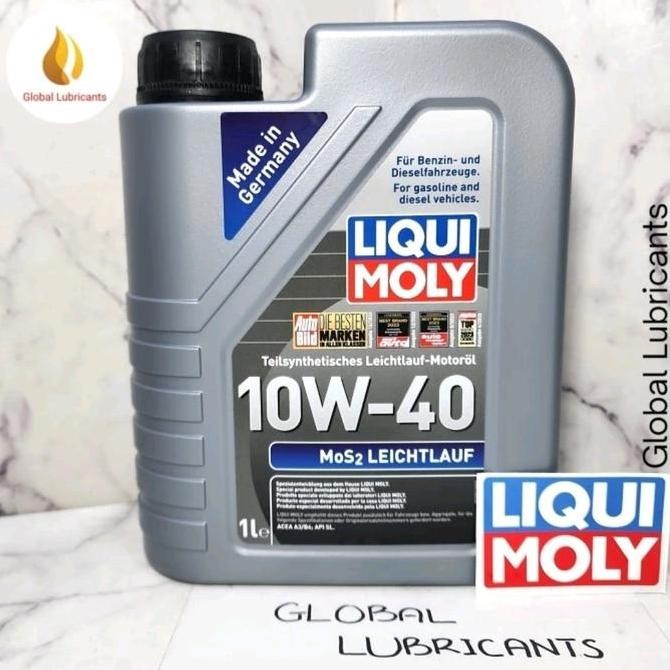 NEW BARCODE Liqui Moly LiquiMoly Leichtlauf MOS2 10W-40 1 Liter Germany (Oli Mesin Molybdenum Bensin