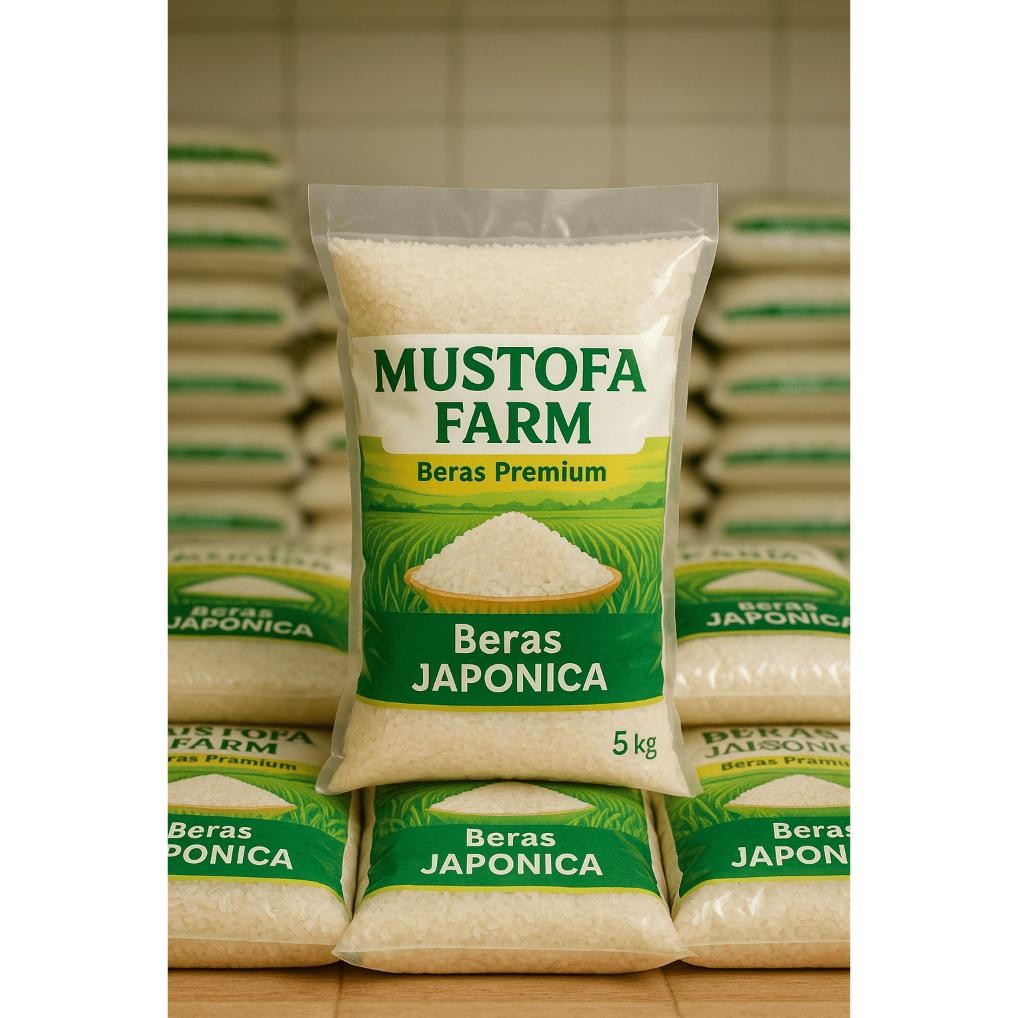 

Beras Jepang Mustofa Farm Japanese Japonica Rice Beras Sushi Premium 5 Kg