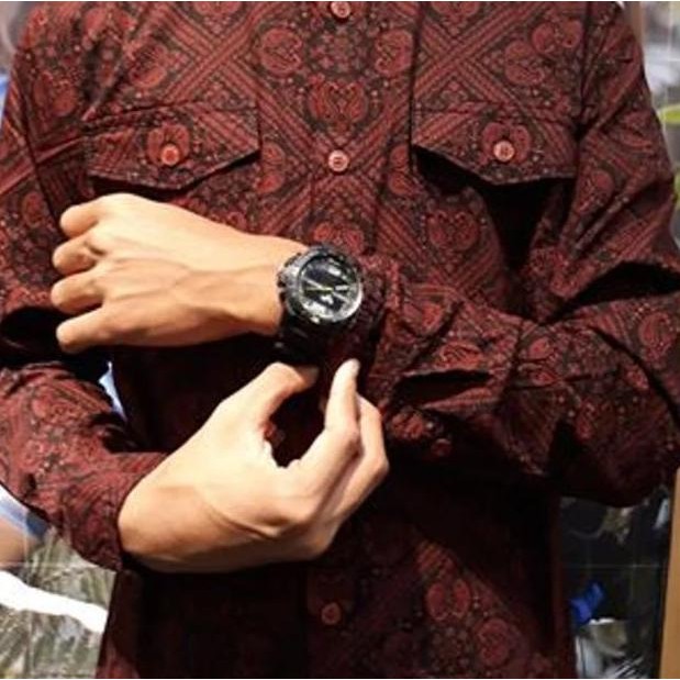 Murah Baju Kemeja Panjang Batik Eiger H401 Peasley 1989 Red