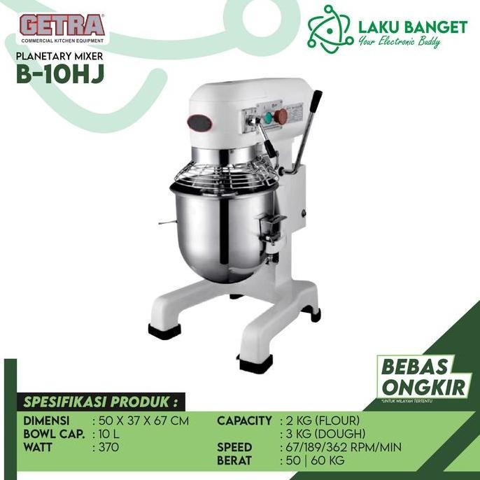 Murah Planetary Mixer Getra B-10Hj / Mixer Roti 10 Liter Getra B 10Hj