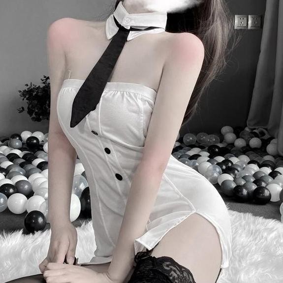 Lingerie Cosplay Seragam Sekretaris Cosplay Lingerie Set big size A575