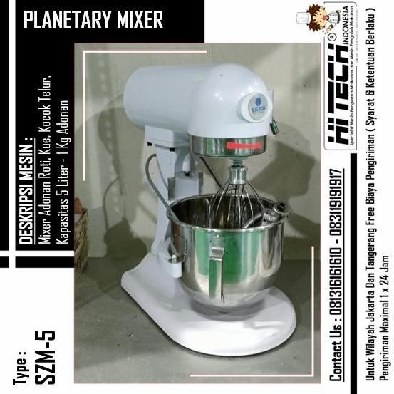 Promo Planetary Mixer 5 Liter Szm-5 Dough Mixer 5L Mixer Roti 5 L B-5