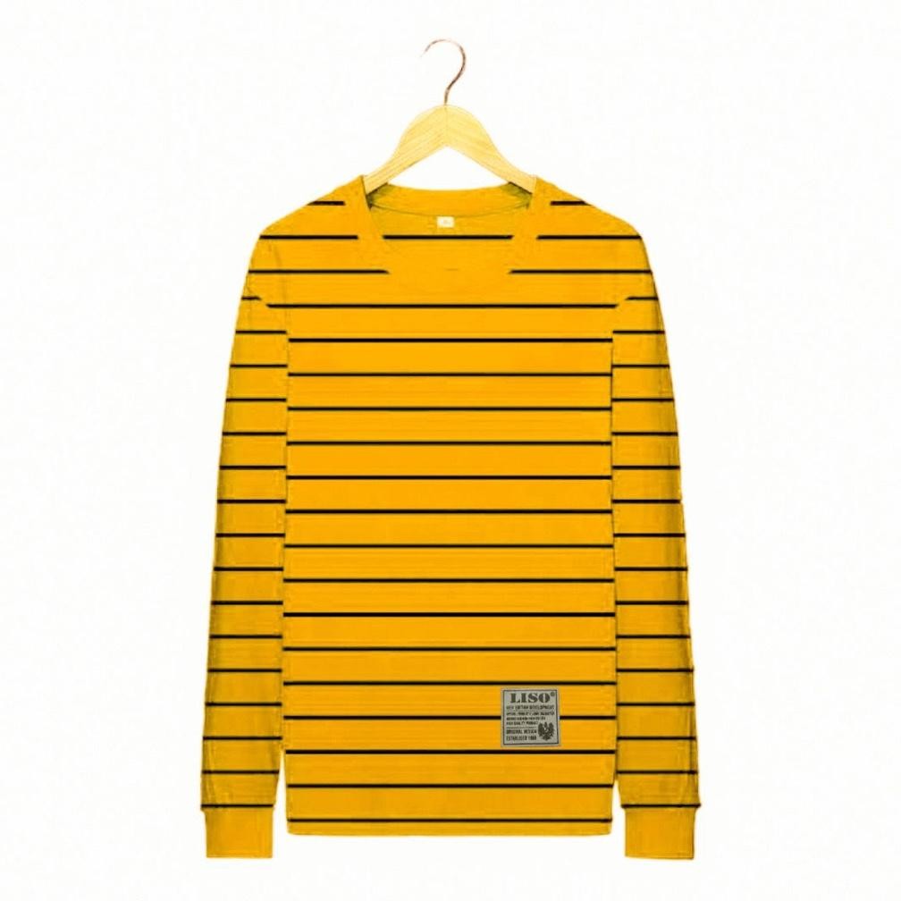 Promo Ds Kaos Pria Stripe Belang Belang Atasan Baju Kaos Garis Garis Lengan Panjang Gjk-25