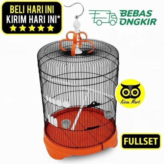 TERMURAH - Sangkar burung murai batu diameter 57cm fullset bahan ruji besi import