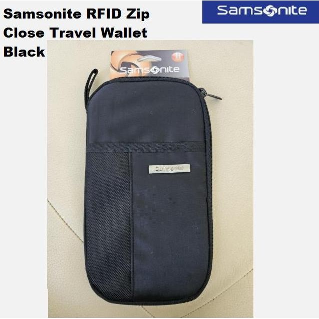 TERBARU - Travel Wallet Pouch Tas kecil wallet Dompet untuk Pria Wanita Samsonite RFID Zip Close Tra