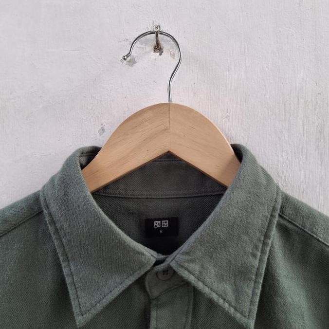 Grosir Kemeja Uniqlo Flannel 57 Olive Baru Asli Original