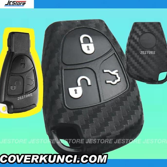 Promo Cover Kunci MERCEDES BENZ W203 C CLASS Casing Kunci W203 Sarung CARBON Silicone Remote Key COD