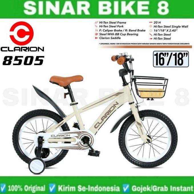 Promo Sepeda Anak Laki & Perempuan CLARION 8505 Keranjang Ukuran 12, 16, & 18 Inch COD