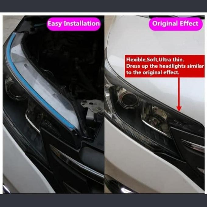 Grosir Lampu Alis Mobil Led Drl Toyota Yaris Bapao Sepasang Headlamp 12V 60Cm