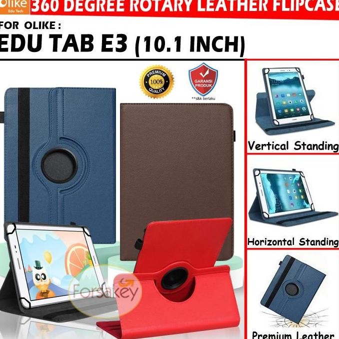 Olike Edu Tab E3 10 Inch Rotate Leather Flip Book Cover Case Casing