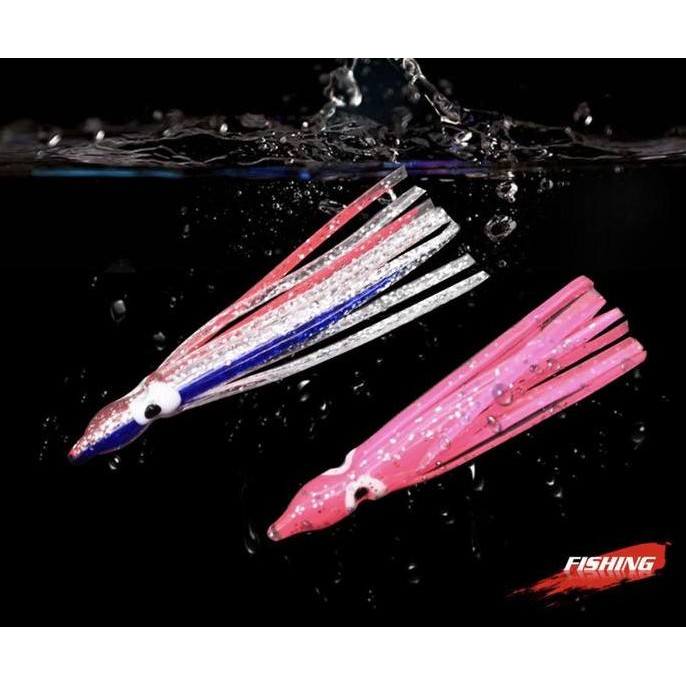 Umpan Cumi Karet Kepala Panjang Octopus Skirt Warna Warni Allshop