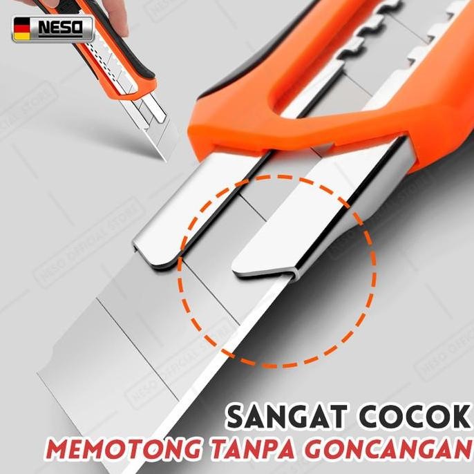 

Cutter Pisau Pemotong Kertas 18Mm Knife Utility Auto Lock Multifungsi Penggaris Kater Tajam Pisau Cutter Allshop