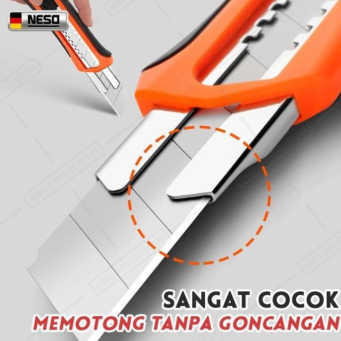

Neso Cutter Pisau Pemotong Kertas 18Mm Knife Utility Auto Lock Multifungsi Penggaris Kater Tajam Pisau Cutter Allshop