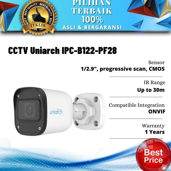 Grosir Uniarch Cctv Ipc-B122-Pf28(40) 2Mp Mini Fixed Bullet Network Camera
