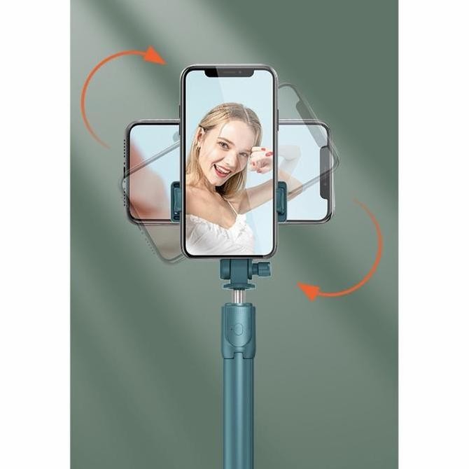 Tongsis Bluetooth 3In1 Tripod Macaron R1 Selfie Stick