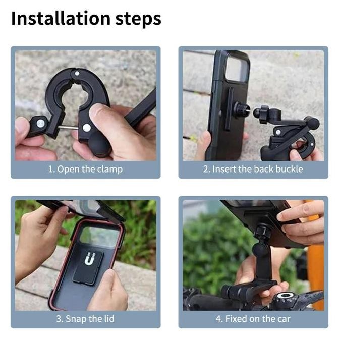 Hyundai X Supernova Holder Hp Motor Waterproof Anti Air Kuat Kokoh Untuk Pemasangan Di Stang Motor /