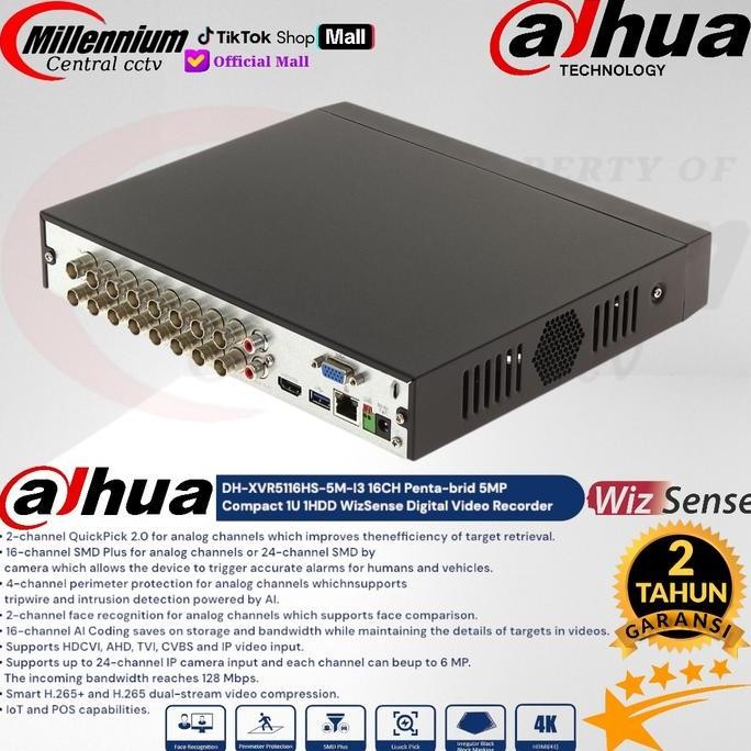 Murah Dvr Dahua 16Ch Dh-Xvr5116Hs-5M-I3 / Dvr Dahua 16 Channel Dh-Xvr5116Hs-5M-I3 5Mp