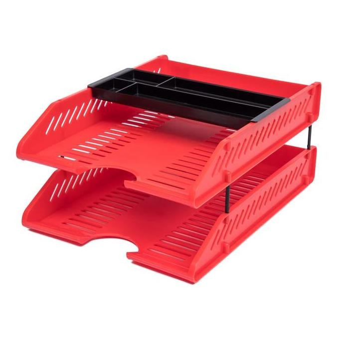 

TERMURAH - Bantex Letter Tray Set Red #9872 09
