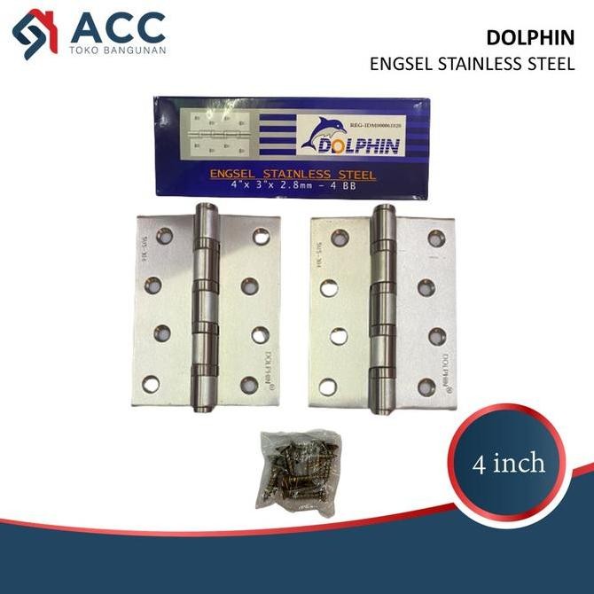 Engsel Pintu Dolphin / Engsel Jendela Asli Stainless 4" Allshop