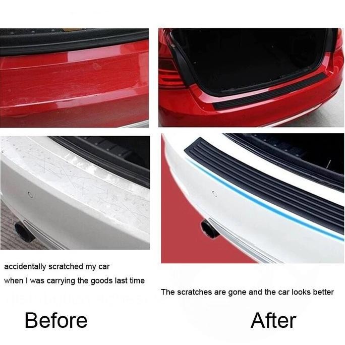 Stiker Karet Pelindung Bumper Bagasi Belakang Mobil 90 & 104Cm
