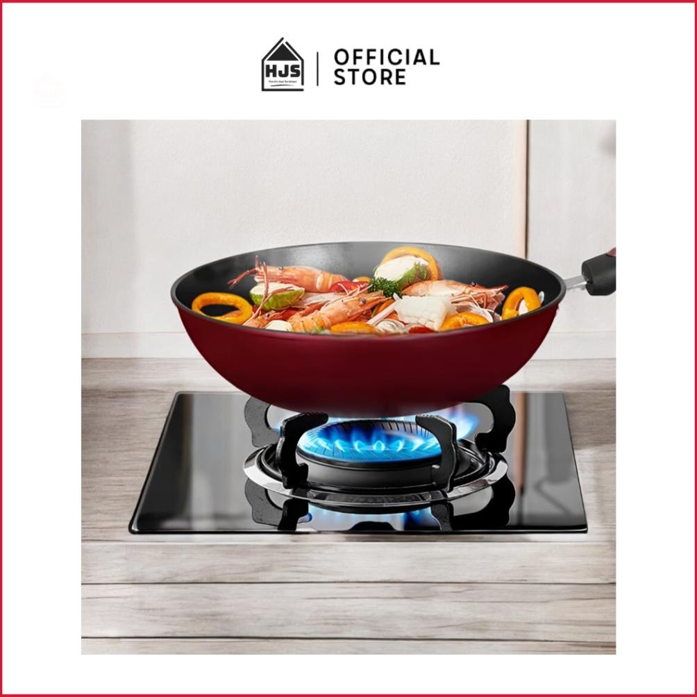 Bisa Cod [Hjs] Wajan Penggorengan Anti Lengket Ukuran Diameter 32Cm / Wajan Teflon Diamond Wok Pan F