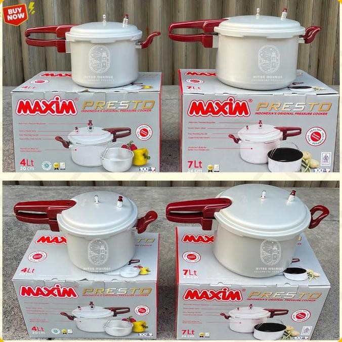 Sale Maxim Presto 4 - 7 - 12 Liter Panci Presto Kukus Panci Serbaguna Maxim