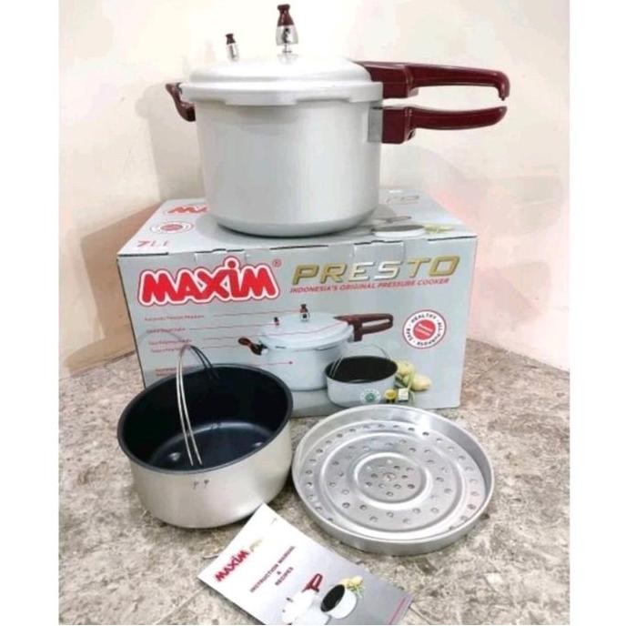 Panci Presto Maxim 7 Liter (Air) Panci Dengan Tutup Panci Gagang Panci Kukusan Panci Serbaguna Panci